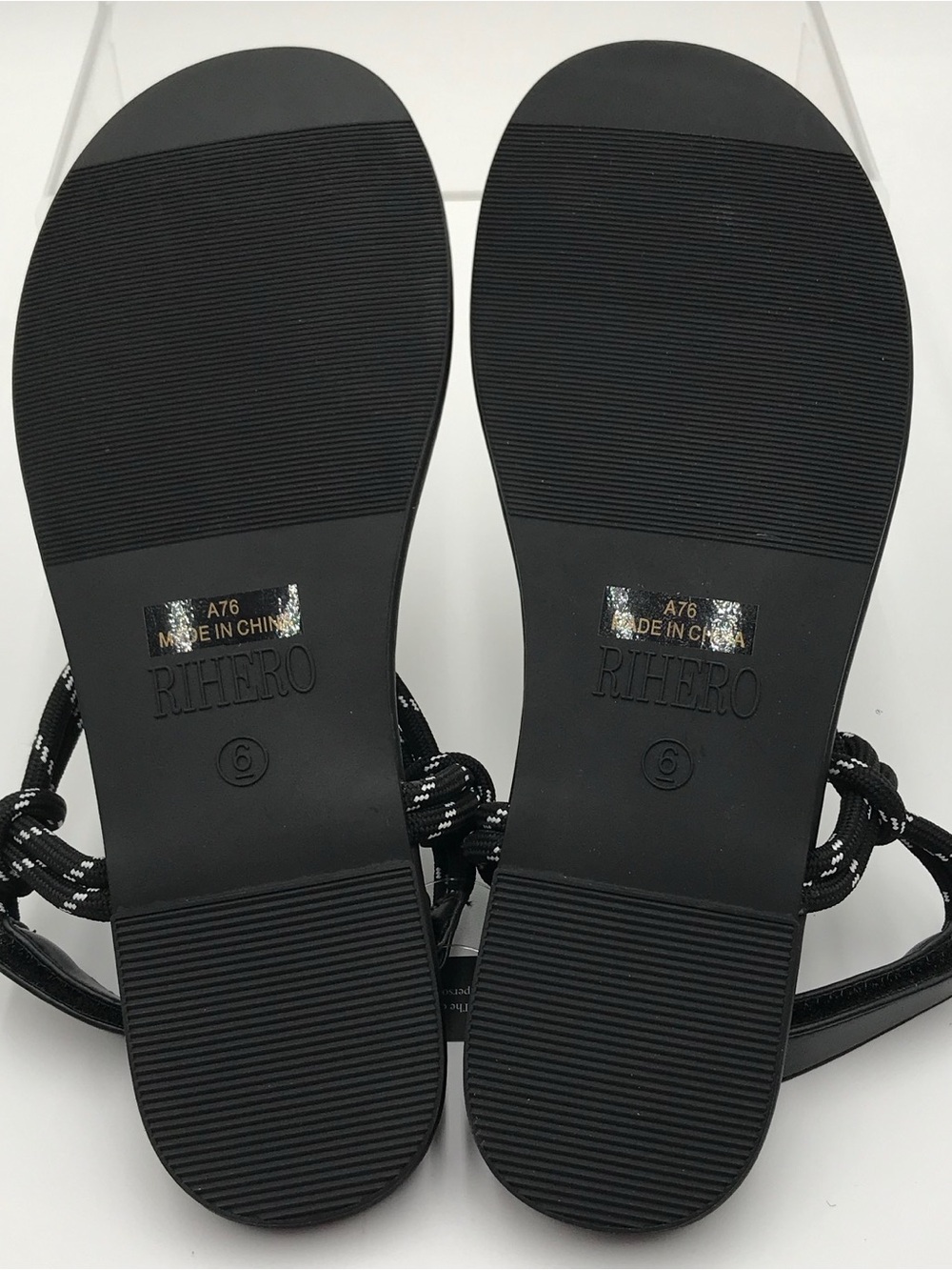 BNWT Rihero Black Rope Sandals - Picture 11 of 12